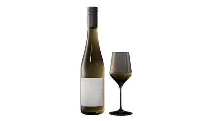 a bottle of wine and a glass of wine