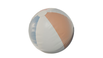 a beach ball with a white and orange stripe