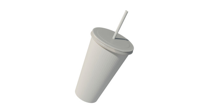 a white cup with a straw and a straw in it