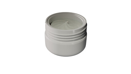 a white container with a candle inside of it
