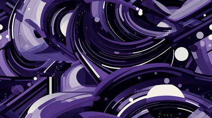 black, violet and white dynamic graphic background, circular shapes, dots and circles, repetitive tile background