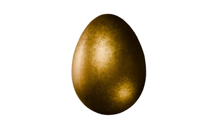 a golden egg on a white background