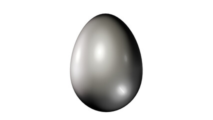 a white egg sitting on top of a black surface