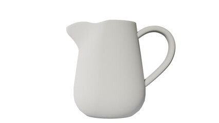a white pitcher on a white background