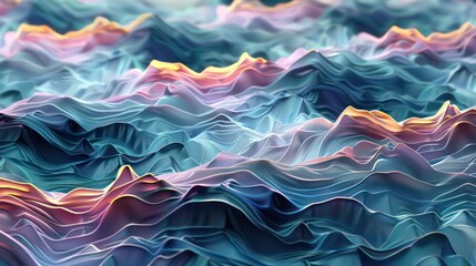 Obraz na płótnie Canvas 3D Wave texture colorful abstract background.
