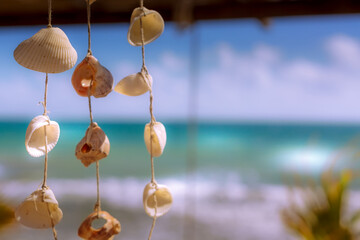 Nautical style hanging seashells decoration