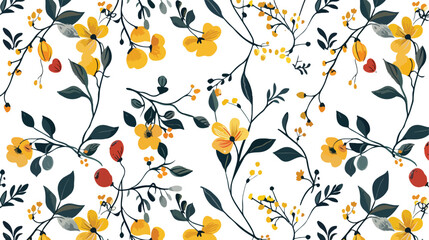 Seamless floral retro pattern for wallpaper Flat vector