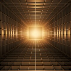 beige light grid on dark background central perspective, futuristic retro style with copy space for design text photo backdrop