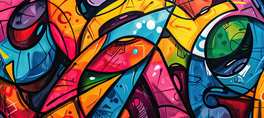 Abstract graffiti art banner background - obrazy, fototapety, plakaty