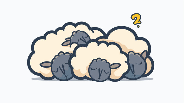 Sheep with zzz symbol color icon. Counting sheep