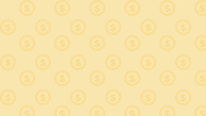 コインが並んだ背景イラスト　ドル