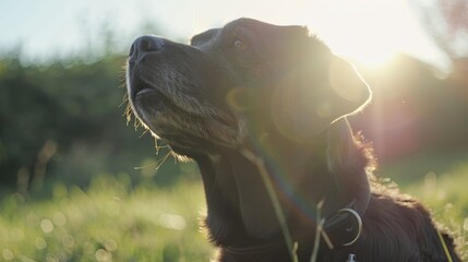 Film-worthy shot of a cute dog man on a sunny day  AI generated illustration - obrazy, fototapety, plakaty