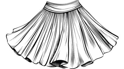 Skirt hand drawn vector illustration black on white 