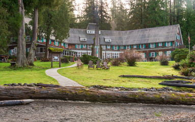 Lake Quinault Lodge at Quinault Rainforest in Olympic National Park, Washington State