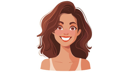 Smiling woman character face image Flat vector isolated