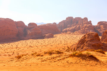 Sand dunes in Wadi Rum desert, Jordan, Middle East