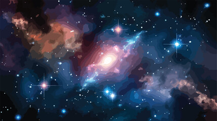 Stars dust and gas nebula in a far galaxy. Elements - obrazy, fototapety, plakaty