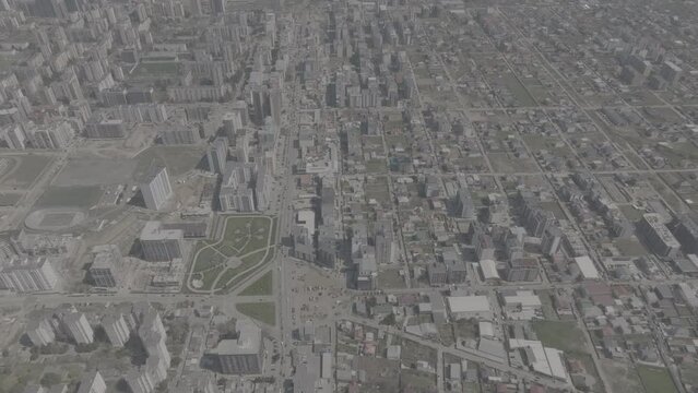 Aerial cityscape of Residential buildings in Didi Dighomi district. Tbilisi, Georgia 2024 april. d-log