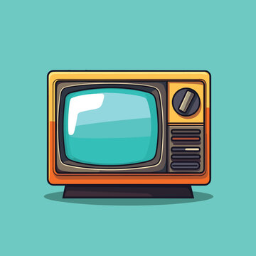 Old TV. Illustration of the good old retro TV without remote control.