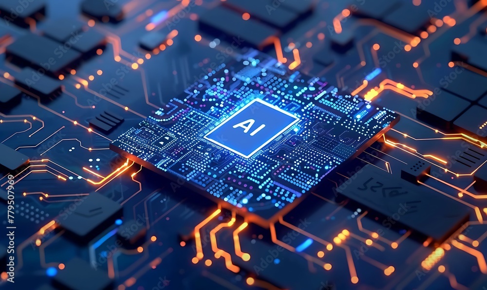 Aufkleber Innovative AI Machine Learning Integration Enhancing Tech and Electronics with AI Processor 