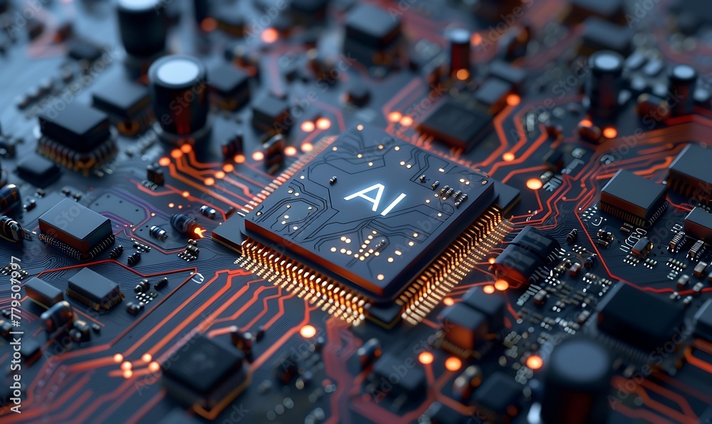 Poster Innovative AI Machine Learning Integration Enhancing Tech and Electronics with AI Processor 