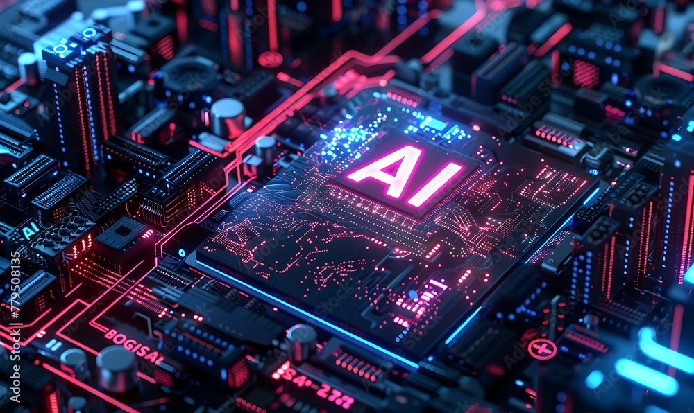Aufkleber Innovative AI Machine Learning Integration Enhancing Tech and Electronics with AI Processor 