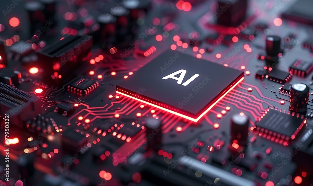 Leinwandbilder Innovative AI Machine Learning Integration Enhancing Tech and Electronics with AI Processor 