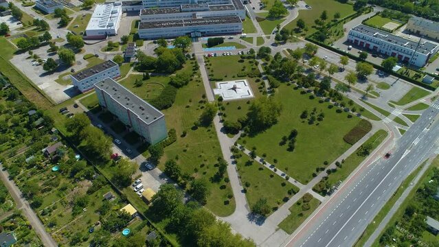 Square Skwer Pck Inowroclaw Szpital Park Aerial View Poland