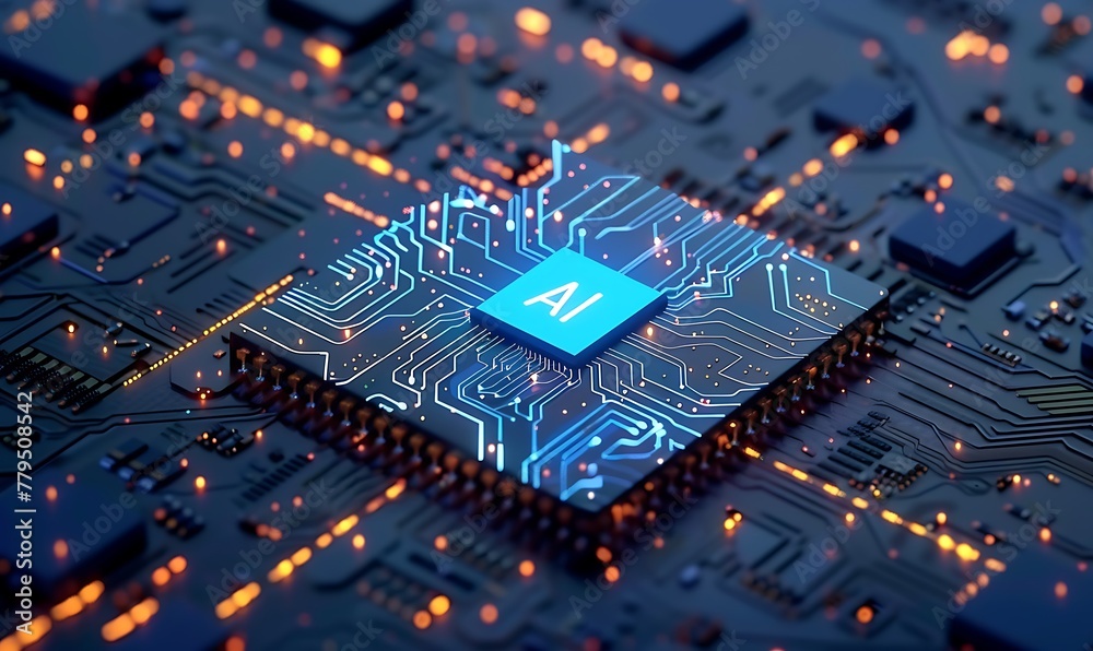 Poster Innovative AI Machine Learning Integration Enhancing Tech and Electronics with AI Processor 
