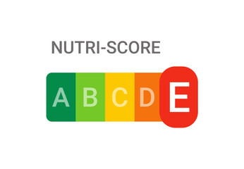 nutri-score E - food nutrition label, symbol of healthy eating - 779508713