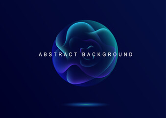 Gradient neon color sphere. Round holographic gradients. Glowing bright liquid gradient shape. Curved line for banner and flyer, social media. Vector twirl.