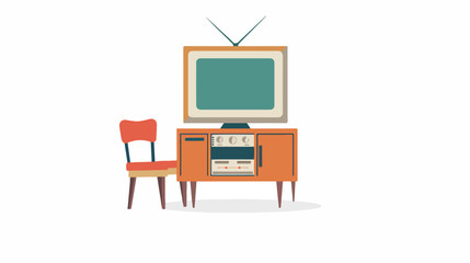 Television Flat vector isolated on white background -
