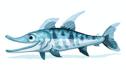 The barracuda fish cartoon mascot character design