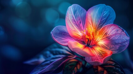 flower design with colorful glowing neon