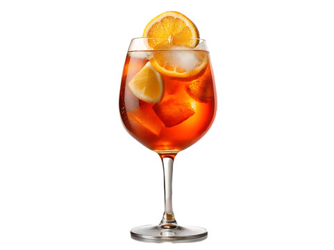 Free photo glass of aperol spritz cocktail isolated on transparent background