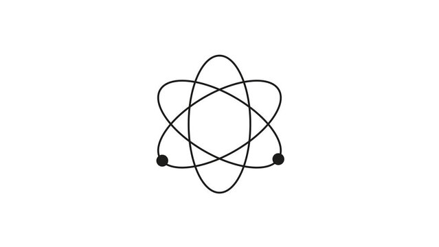 Atom icon animation. Motion graphic design.