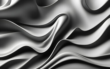 Abstract 4k background silk, smooth, waves pattern. Modern clean minimal backdrop design, Black and...