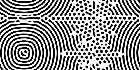 Reaction diffusion organical texture, system found in biology, geology and physics also known as Turing pattern. Black and white vector illustration.  - 779513361