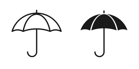 Umbrella icon. Rain protection parasol vector illustration sign. Weather symbol or logo isolated.