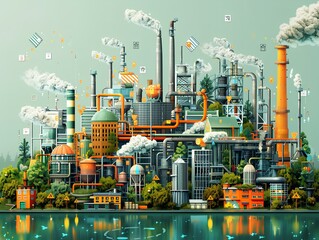 Create an engaging and informative illustration that communicates the concept of carbon credit.