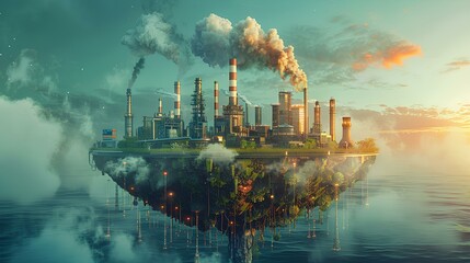 Create an engaging and informative illustration that communicates the concept of carbon credit.  - obrazy, fototapety, plakaty