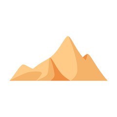 Sand desert flat illustration on isolated background