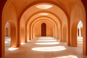 arches of a sand stone mosque - 779515384