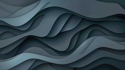 Abstract black wave paper cut design. Background for banners, posters, flyers and other design - 779515901
