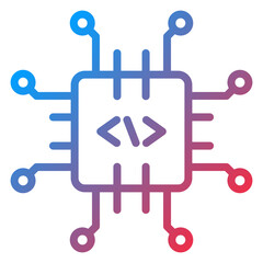 Vector Design Code Processor Icon Style