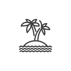 Tropical Island line icon