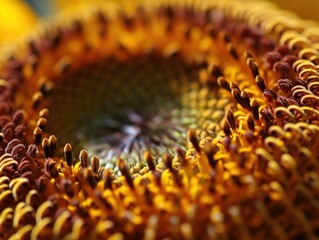 A close up of a flower with many stalks and seeds. Generative AI.