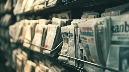 Economic newspapers headlines, focused, headline, news, article, newspaper, column, section, publication, feature, coverage, editorial, rate, static, exchange, index, story, business, finance, paper,  - obrazy, fototapety, plakaty