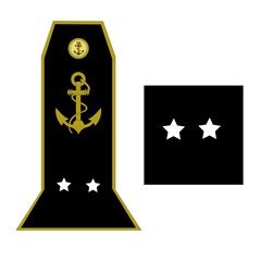 Galon de l'armée de la marine nationale française des officiers généraux: contre-amiral