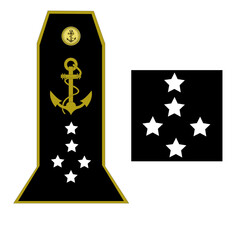 Galon de l'armée de la marine nationale française des officiers généraux: amiral  - obrazy, fototapety, plakaty